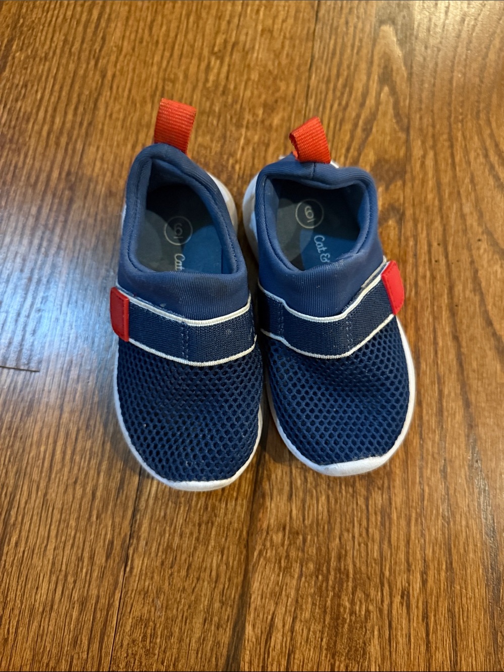 Cat & Jack Navy and Red Kids Slip-On Mesh Sneakers